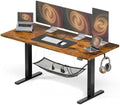 Acrolix 55x24 Electric Standing Desk with Cable Net, Rustic Brown by Acrolix
