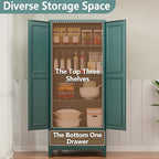 Polup 75" Metal Storage Cabinet, Tall Kitchen Pantry Cabinet with 1 Drawer - Image 4