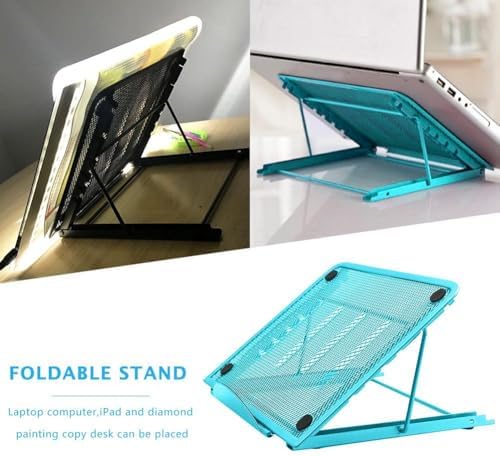 Foldable Light Box Stand Multifunction Skidding Prevented Tracing Holder 6 Angle Points Portable for Diamond Art Painting (Blue) - Image 3