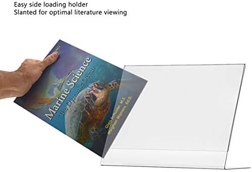 Marketing Holders 6 Pack Acrylic Sign Holder for 14" x 11" Printed Material Landscape Clear Slant Back Plexiglass Countertop Side Load Graphic Image Display Retail Stores Offices and Restaurants - Image 4