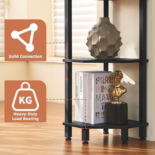 YUFAM 3-Tier Corner Shelf, Black - Image 6