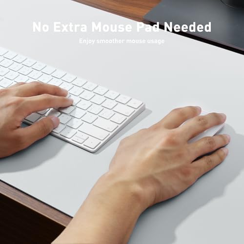 Aothia Faux Leather Desk Mat - Non-Slip PU Leather Desk Blotter, Waterproof Writing Surface, Large Desk Pad for Office & Home (Barely Grey, 55" x 24") - Image 4