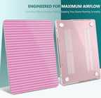 DONGKE Compatible with MacBook Pro 16 Inch Case (2026-2021 Release, M5 M4 M3 M2 M1 Pro/Max Chip), Plastic Hard Shell with Keyboard Cover & Screen Protector for MacBook Pro 16", Pink Stripes - Image 4