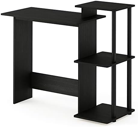 Furinno Efficient 29-Inch Black Computer Desk with Side Shelves, Gaming Desk with 3 Open Shelves, Home Office Desk, for Home Office, Study Room, Dorm, Bedroom, Dark Americano - Image 5