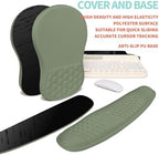 2-in-1 Ergonomic Set, Wave Rise Keyboard Wrist Rest and Massage Bulge Slope Mouse Pad Wrist Support, Cushion Memory Foam Integrated to Relieve Wrist Pain, Olive Green - Image 6