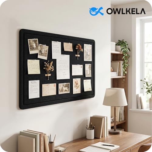 OWLKELA Felt Bulletin Board, 48x36 Inch, Black - Image 6