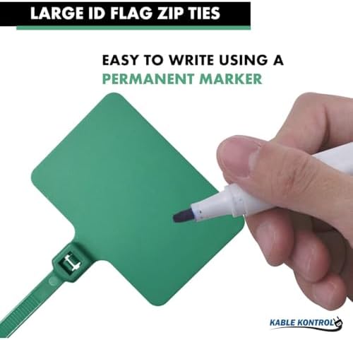 Kable Kontrol Cable Marker Identification Zip Ties 9 Inch 100 Pcs – Green - Image 3