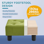 Small Foot Stool Ottoman, Velvet Footstool Ottoman Foot Rest for Couch, Rectangle Footstools and Ottomans Small for Living Room, Entryway and Bedroom (Olive Green) - Image 4