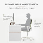 Anji Mountain Monitor Stand for Desk - Desktop Organizer & Laptop Riser, Ergonomic Monitor Riser, Space-Saving, Durable, Easy Assembly & Ideal for Home & Office,Walnut, 24-Inch, Classic - Image 3