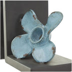 Deco 79 Metal Boat Bookends, Set of 2 Bookends 6" W, 7" H, Teal - Image 4