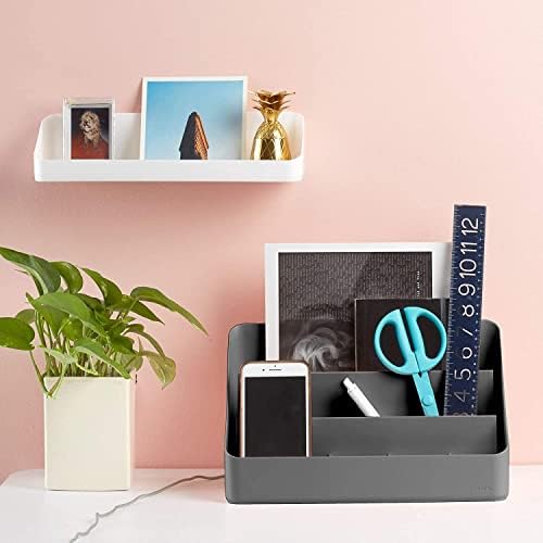 Poppin Desk Organizer with 3 Tiers, Sliding & Removable Dividers, Charging Station - All-in-One Workspace Organizer for Office Supplies, Desktop Organizer - Image 3