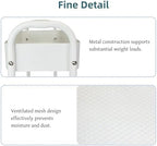 3 Tier Narrow Rolling Storage Cart for Laundry Room Bathroom Kitchen, 7.1'' Slim Utility Cart with Wheels and Lockable Casters Standing Shelf for Small Space & Between Washer and Dryer, White - Image 5