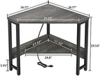 Armocity Corner Desk Small Desk with Outlets Corner Table for Small Space, Computer Desk with USB Ports Triangle Desk with Storage for Home Office, Workstation, Living Room, Bedroom, Oak - Image 3