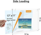 MaxGear Acrylic Wall Mount Sign Holder, 11 x 17 Landscape, 12 Pack - Image 6