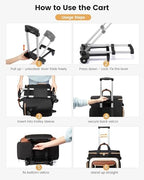 LOVEVOOK Rolling Teacher Bag, Laptop Tote with Detachable Dolly - Image 4