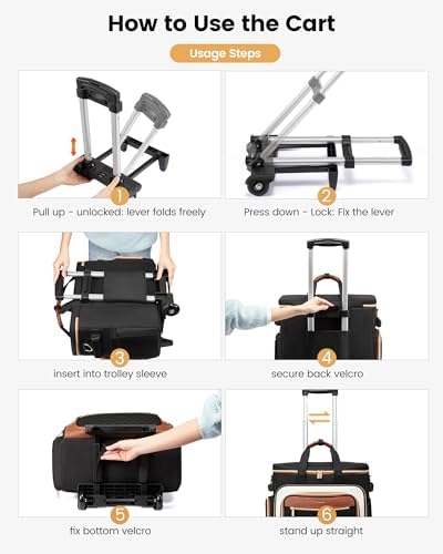 LOVEVOOK Rolling Teacher Bag, Laptop Tote with Detachable Dolly - Image 4