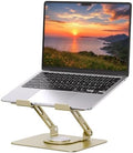 SOUNDANCE 360 Rotating Laptop Stand, Adjustable Riser,10-17", Gold by Soundance