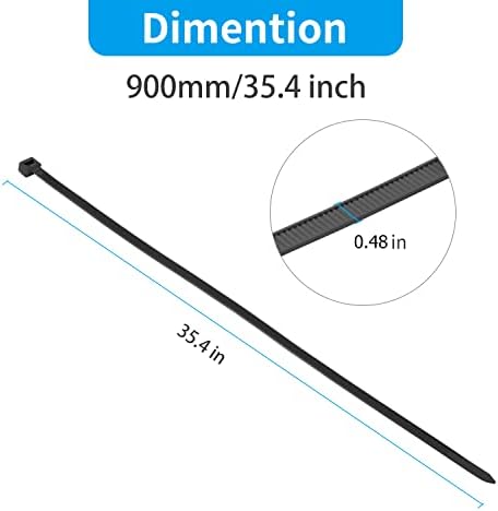 XINGO 36 inch White Long Zip Ties Heavy Duty 320 PCS, 250LBS Ultra Strong Plastic Wire Ties, Large Cable Ties Extra Long Tie Wraps, Indoor and Outdoor UV Resistant - Image 2
