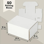 Stockroom Plus Mailing Box - 100 Pack, White, 4 x 3 x 2 Inch Corrugated Cardboard - Foldable Business Card Boxes & Mailers for Storage, Transit & Moving - Image 5