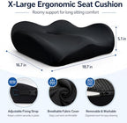 X Large Memory Foam Seat Cushions for Office Chairs, Long Sitting Pressure Relief Ergonomic Office Chair Cushion for Butt Coccyx Tailbone Sciatica, Car Seat Booster for Height (Pink) - Image 2