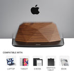 AFOOYO Vertical Laptop Stand - Dual Slots Walnut Adjustable Laptop Holder,Desktop Dock Compatible with All MacBook, Surface,Chromebook,Dell & More(Walnut) - Image 2