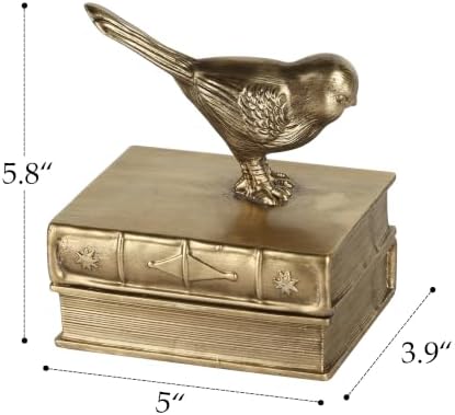 NIKKY HOME Decorative Bird Bookends Gold Book-Shaped Non-Slip Cute Book Ends for Nursery Shelves Children Girls - Image 6