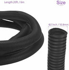 DMiotech 20ft Wire Loom Split Tubing 2 Inch(50.8mm) ID Black - Image 3