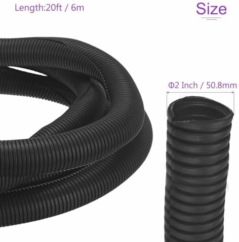 DMiotech 20ft Wire Loom Split Tubing 2 Inch(50.8mm) ID Black - Image 3
