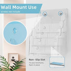 PPH-Sisy Acrylic Brochure Holder 8.5 x 11 inch, 4 Tier Magazine Stand Clear Literature Organizer Pamphlet Holder with Removable Divider for 4 x 9 inch Brochures for Wall Mount or Desktop - Image 4