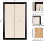 Kate and Laurel Adlynn Rectangle Framed Linen Fabric Pinboard, 15 x 24, Black, Traditional Beveled Accent Bulletin Board for Vintage Home Wall Organization or Aspirational Vision Board - Image 2