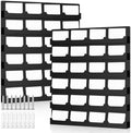 Suzile 2 Pcs 48 Business Card Holder Wall Mount 24 pockets each Business Card Display Wall with Hanging Hardware Acrylic Business Multiple Sticker Display for Office Home, 17.7'' x 15.7'', Black by Suzile
