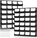 Suzile 2 Pcs 48 Business Card Holder Wall Mount 24 pockets each Business Card Display Wall with Hanging Hardware Acrylic Business Multiple Sticker Display for Office Home, 17.7'' x 15.7'', Black by Suzile