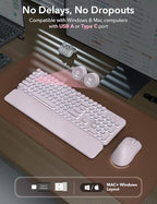 Wireless Keyboard and Mouse Backlit - Typewriter, Magnetic Wrist Rest - Image 3