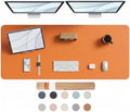 Large Desk Pad Non-Slip Desk Mat Protector for Keyboard Mouse Waterproof Vegan Leather Surface Faux Leather Laptop Mat Smooth Mouse Pad Premium Gift Tube Sunset Orange 55" X 17" by Promattoo