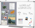 SWANCROWN White Board Bulletin Board Combo 36 x 24 in, Aluminum Frame by SWANCROWN