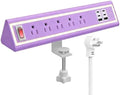 Desk Clamp Power Strip with Nightlight, 40W Fast Charging, 6FT Extension Cord, 4x20W USB-C & 2 USB Ports, 5 AC Outlets, Fits 1.69-Inch Table Edges by NYYTGE