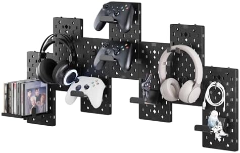 PEGZONE Controller and Headphone Holder Wall Mount, 7pcs, Black by Pegzone