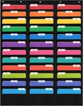 Essex Wares - 36 Pocket File Pocket Chart, Black, 42" Wide x 55" Tall by EssexWares
