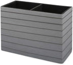 PU Leather Multi-Compartment Pen Holder Desktop Organizer Pencil Cup Storage Caddy for Office Home Supplies Wooden Anchor on Wall Background - Image 7