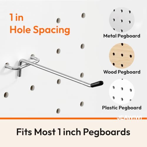 JEAWIWI 120 Pcs Metal Pegboard Hooks, 6 Inch, Fit 1/8 in Peg Board - Image 4