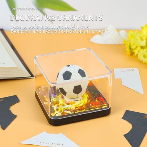 3D Calendar 2027,Creative Time Piece Calendar 2027 Desk Calendar,Soccer Ball Paper Carving Art Tear Away Calendar 3D Memo Pad DIY Christmas Gift - Image 5