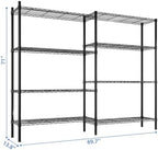 8 Tier Storage Racks Shelving, Heavy Steel Pantry Shelves, Adjustable Wire Shelving Rack, Suitable for Garage, Kitchen, Bathroom, Office, 35" W x 14" D x 106" H, Black - Image 3