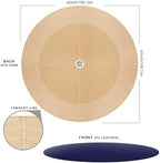 CENNBIE 42 Inches Round Table Pad- Cork & Leather Table Mat(Blue) - Image 2