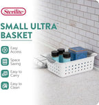 Sterilite Small Ultra Basket Plastic Storage Organizer Bin, White, 36-Pack - Image 3