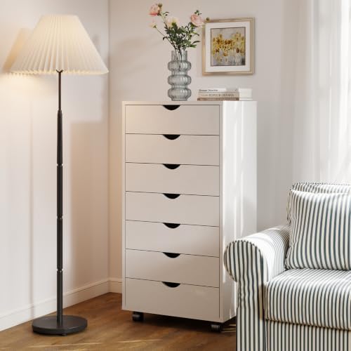 DUMOS 7 Drawer File Cabinet with Wheels, Vertical Office Storage Cabinet - Image 2