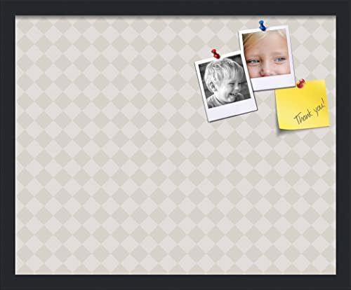 PinPix 21x17 inch Cork Bulletin Board. This Decorative Framed Pin Board Comes with Diamond Pattern in Shades of Grey Design and Satin Black. Ideal for Home, Office Decor or School (PinPix-373) by PinPixBulletinBoards