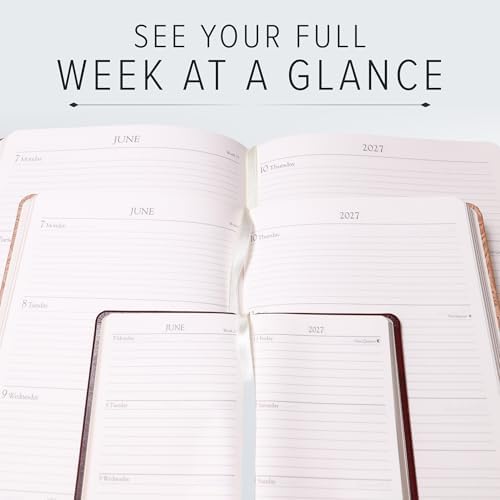 Gallery Leather Pocket Weekly Planner 2026-2027 Floral Latte - Image 5