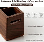 Solid Black Walnut Dual Slot wood Pen Holder for Desk - Image 3