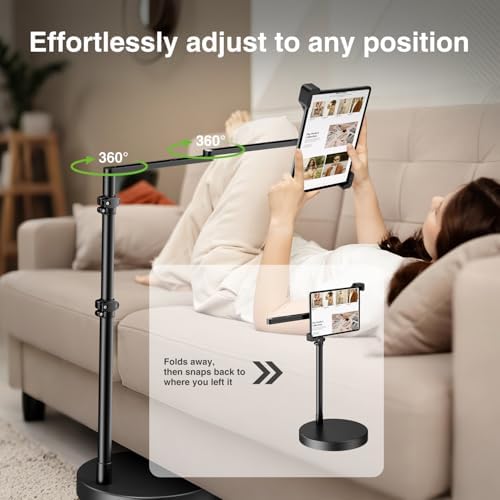 elitehood Diagonal Design iPad Floor Stand for Bed with Heavy Duty Base - Image 6