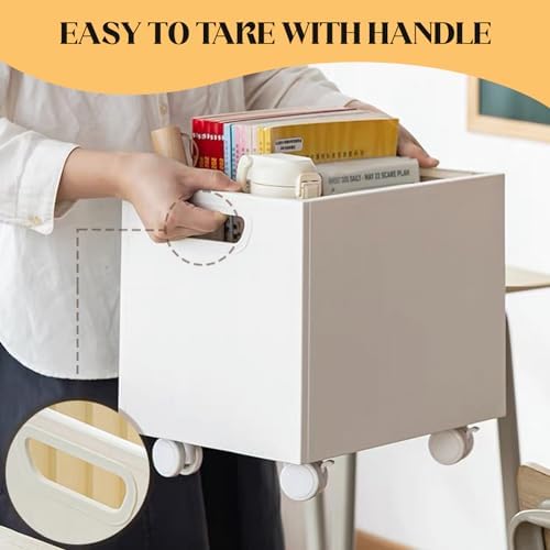File Box Rolling File Organizer with Wheels Stackable Storage File Boxes Portable Letter File Folder Box Book Box Document Organizer for Home Office Filing Storage Bin, 2Pcs - Image 6